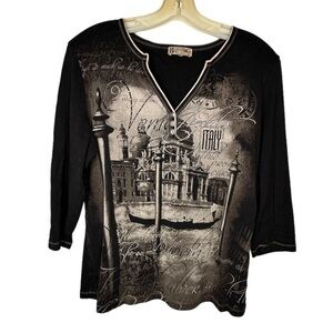 Blue Canyon Clothing Venice Italy Black Shirt